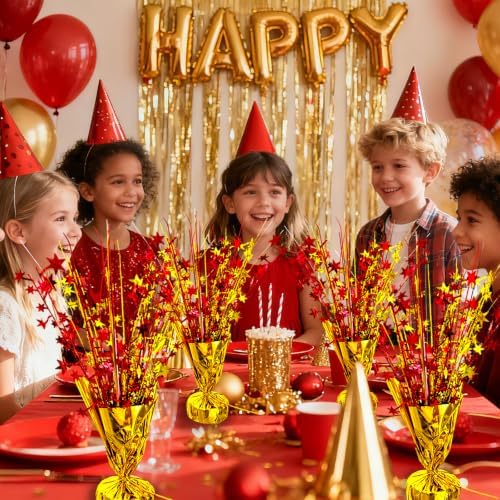 Red and Gold Party Decoration Thanksgiving Fall Table Centerpiece - Image 3