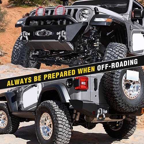 Nilight 2 PCS 3/4" D-Ring Shackle with 7/8" Screw Pin | 41,887lbs Break Strength Heavy Duty Off Road Recovery Shackle with Isolators Washers for Tow Strap,Winch,Off-Road Truck