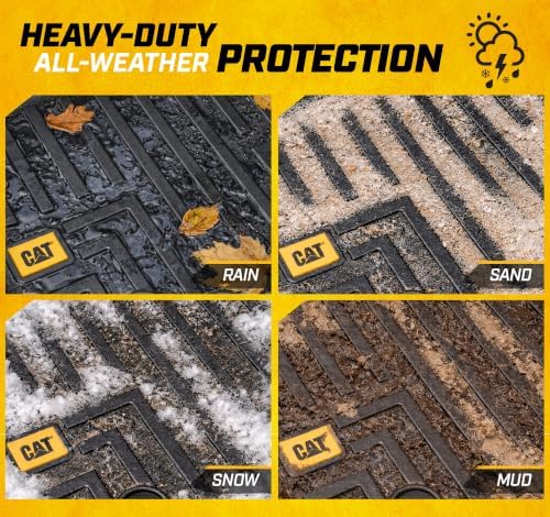 CAT® JustFit™ 3D Custom Fit Floor Mats for Chevy Silverado 1500 Crew Cab 2014-2018, Full Set Front & Rear, Heavy Duty Rubber Floor Liners Laser Measured, Silverado Accessories