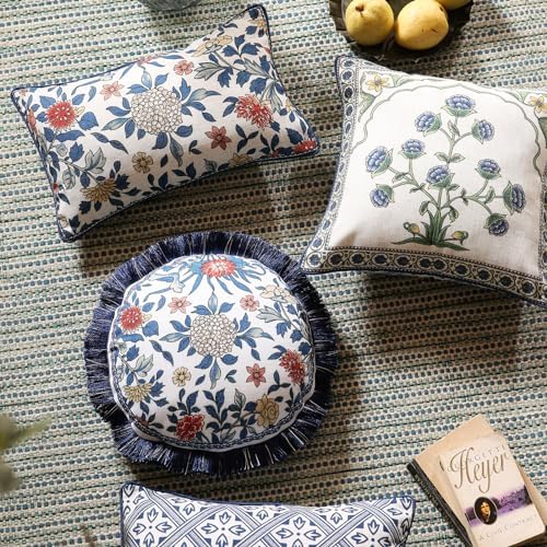 patdrea Designer Vintage Chinoiserie Throw Pillow Cover,Diameter 16" - Image 6