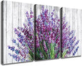 Rustic Lavender Wall Art Purple Flower Painting for Living Room Vintage Farmhouse Purple Bathroom Wall Decor Canvas Prints Floral Posters Kitchen Botanical Pictures Bedroom Home Decorations 12x16" 3P by sunfrower
