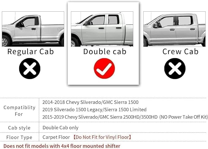 ANBINGO-Floor Mats Fits 2014-2018 Silverado/Sierra 1500, 2015-2019 2500/3500 HD - Image 2
