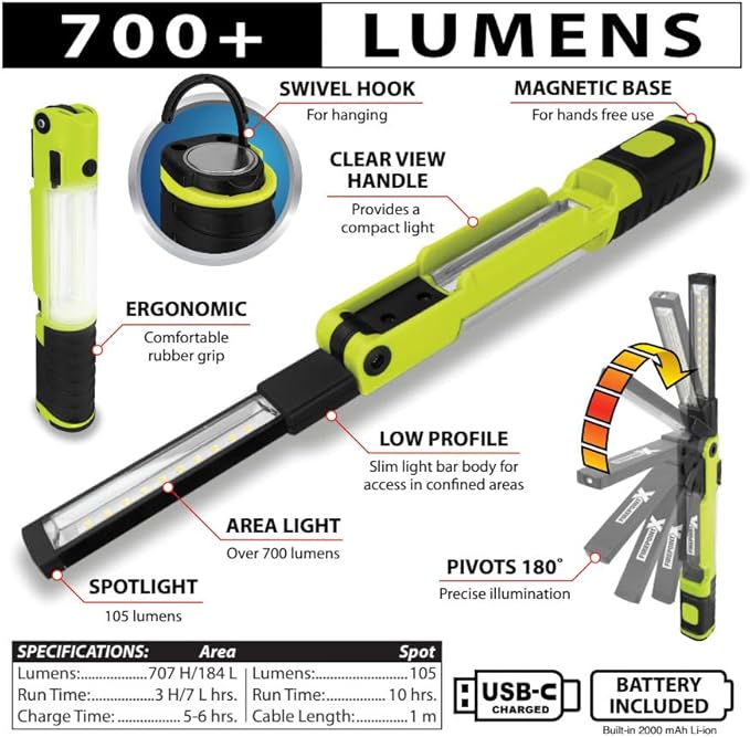 Performance Tool W2684 700+ Lm Clear View Li-Ion LED Work Light - Image 4