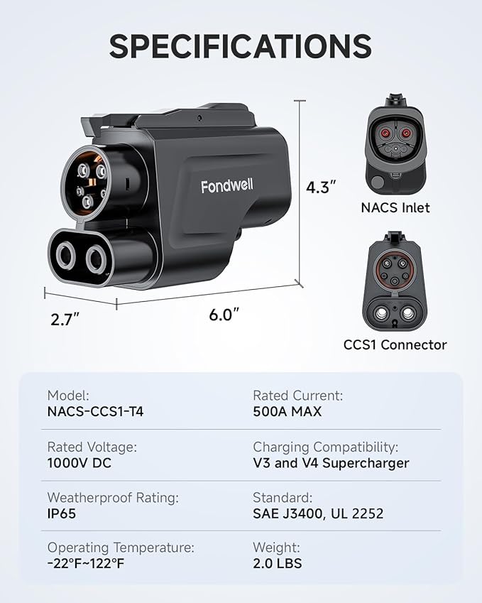 Fondwell NACS to CCS Charger Adapter: UL 2252 Safety Compliance Verified by SGS - Image 7