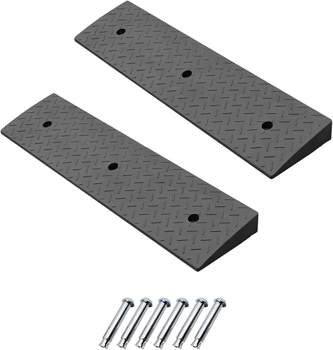 2 Pack 3.1'' Rise Rubber Curb Ramp Heavy Duty Loading Rubber Curb Ramps 3 Tons by METFUIN