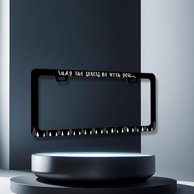May The Forest Be with You License Plate Frame Funny Text License Plate Holder - Image 3