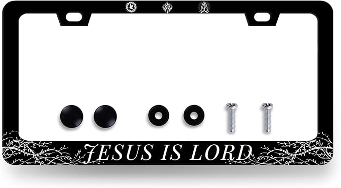 Jesus is Lord License Plate Frame Christian License Plate Holder Stainless by RNKATIH