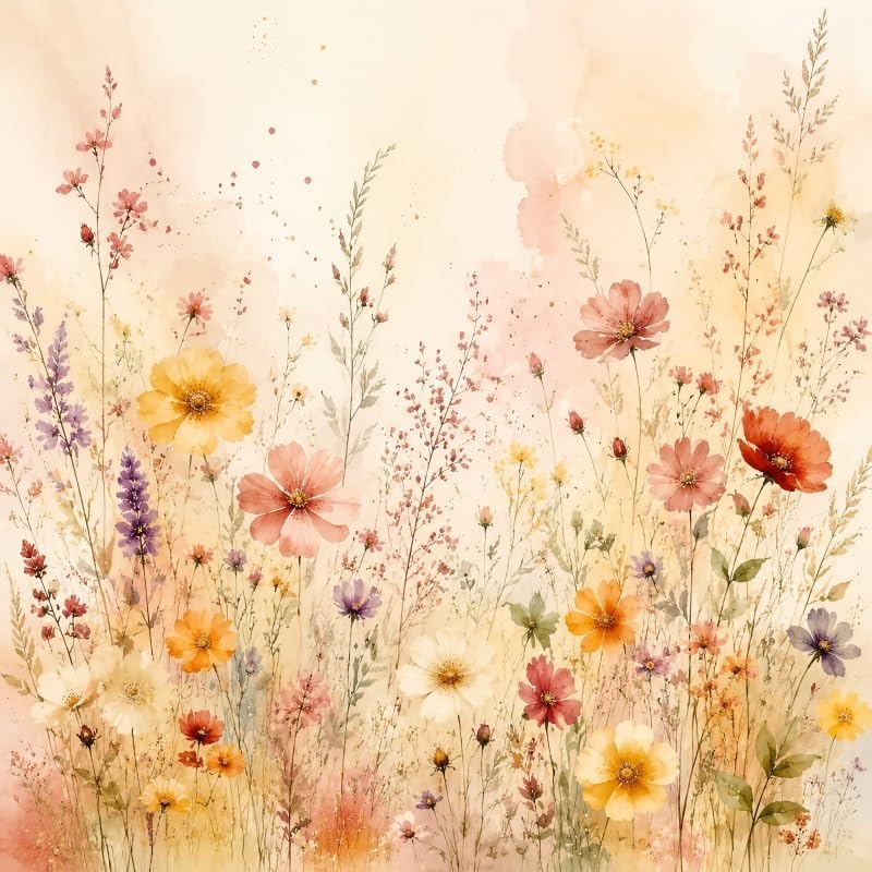 Fall Floral Shower Curtain for Bathroom Autumn Wildflower Bathtub Curtains Thanksgiving Home Decor Washable with 10 Hooks, 60x72 Inch by Duluxykl