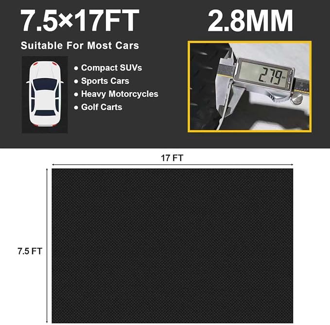 Garage Floor Mat 2.8mm Thickness PVC Garage Flooring Roll Diamond Plate Floor - Image 4