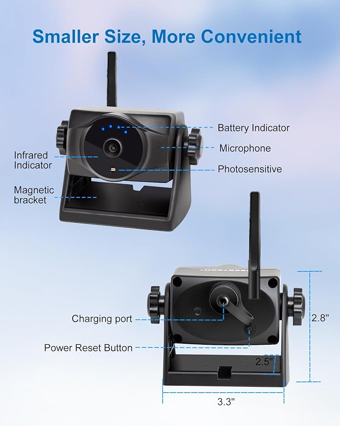 1080P Solar Magnetic Wireless Backup Camera, 90 Days Standby Rechargeable - Image 9