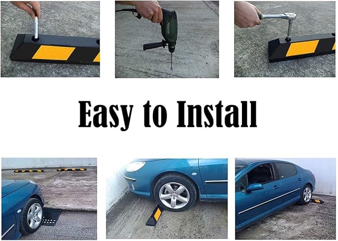 Goplus Parking Block, Heavy Duty Parking Target, Garage Wheel Stoppers - Image 5