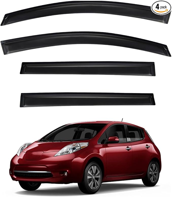 4pcs Front+Rear Smoke Tint Sun/Rain Guard Outside Mount Tape-On Vent Window by LQQDP