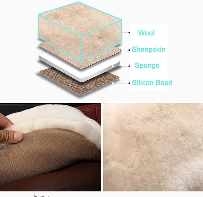 Fluffy Genuine Sheepskin Car Seat Cover - Image 7