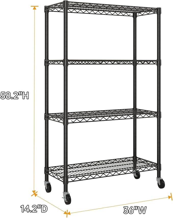 SINGAYE 4 Garage Heavy Duty Shelving Unit Kitchen Pantry Close Home Organizers - Image 3