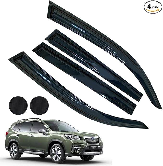 Rain Guards for Forester SK 2019-2024, Tape-on Side Window Deflectors for by LETINGFAR
