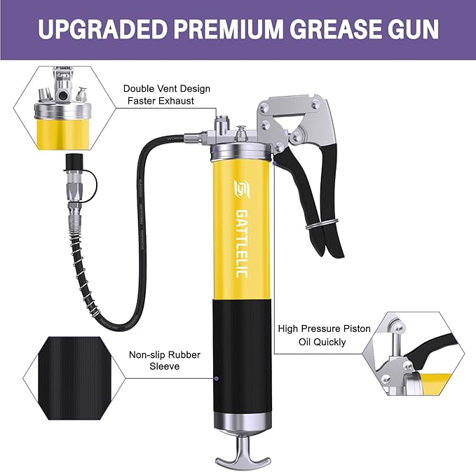 8000 PSI Heavy Duty Grease Gun Kit - 14oz - Image 3