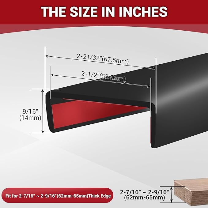 Rubber Edge Trim, Flexible Self-Adhesive U Shaped Peel and Stick Edge Banding - Image 2