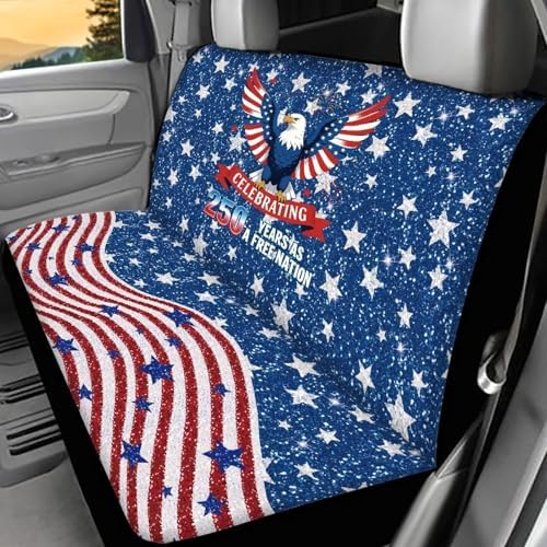 250th Anniversary American Flag Seat Covers Set Universal Car Seat Cover,Vehicle Backseat Protector Cushion Covers Fit SUV Truck Van Dog Back Seats Protection Dust-Proof