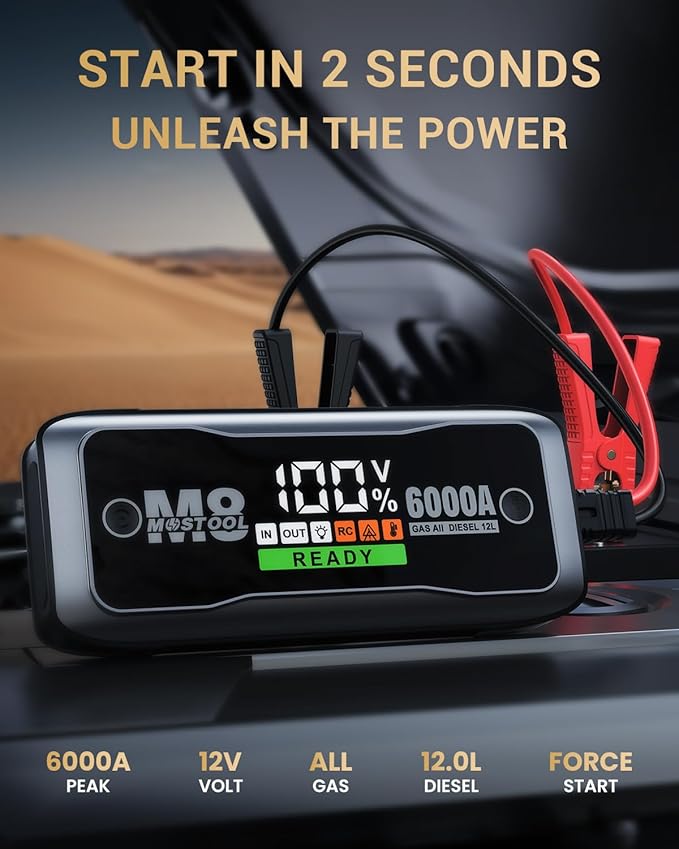 MOSTOOL M8 6000A Flagship Car Jump Starter, 12V Professional Battery Pack - Image 2