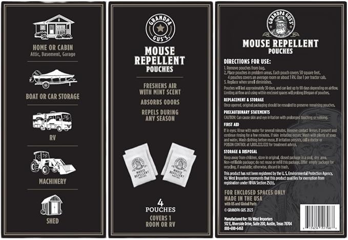 Grandpa Gus's Extra-Strength Mouse Repellent Pouches, Cinnamon/Peppermint Oils - Image 7