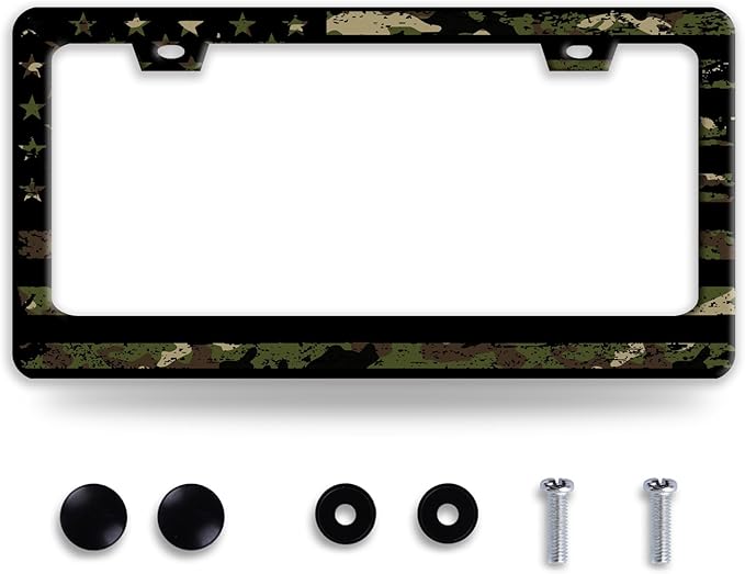 American Flag License Plate Frame Camo License Plate Frames Funny Auto by NINANMY
