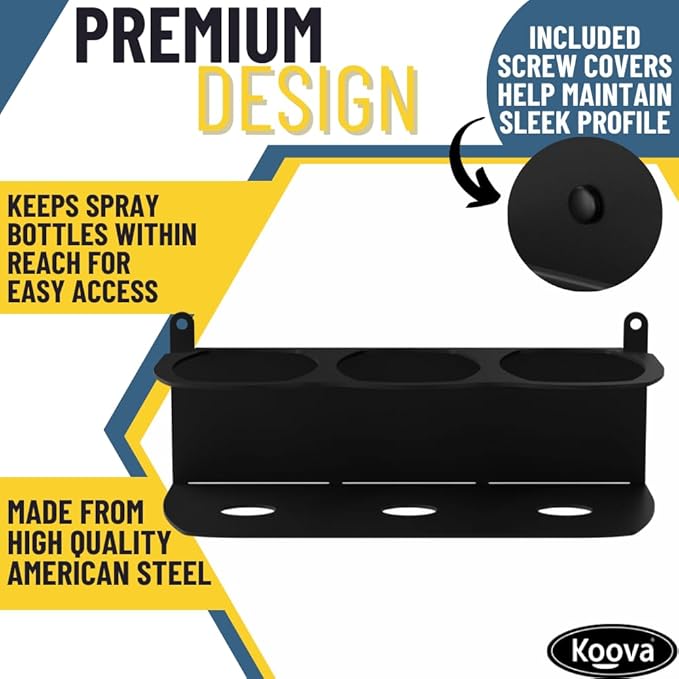 Koova Spray Bottle Holder Heavy Duty- Wall Mount Storage Rack - Image 2