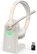 Wireless Headset with Mic for Work, Wireless Headphones with USB Dongle by Vonztek-US