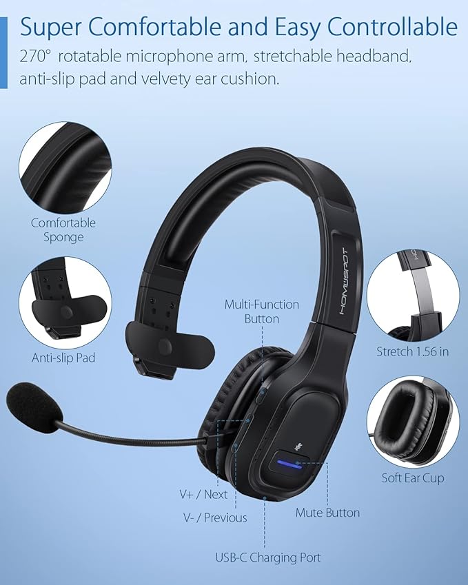 HomeSpot JM100 Trucker Bluetooth Headset - Image 5