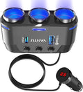 YANTU QC3.0&PD 40W Cigarette Lighter Adapter, 3-Socket 140W Car Cigarette by YANTU