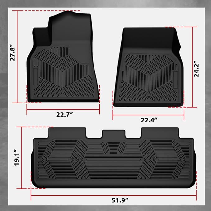 G-Plus Floor Mats for Tesla Model Y 2020 2021 2022 2023 2024 TPE Custom Fit All - Image 8