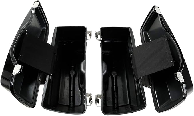 XFMT Motorcycle Saddlebags Vivid Black Hard Saddle Bags Trunk - Image 8