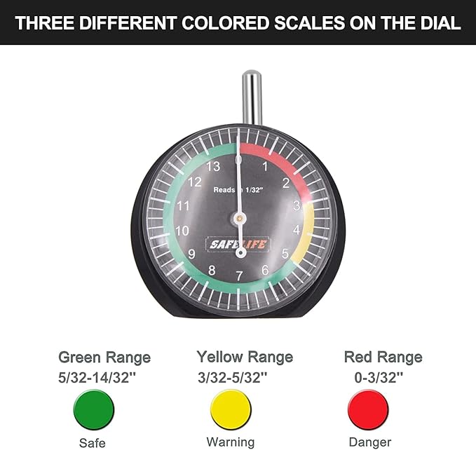 SAFELIFE Tire Tread Depth Gauge, 10 Pack Dial Type Tire Tread Depth Gauge - Image 3