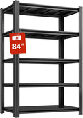 5 Tier Metal Shelving Unit 84" H x 48" W x 24" D, 3000LBS Adjustable Storage by SYLOUGH