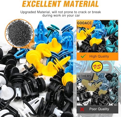 GOOACC 200PCS Car Plastic Rivets Fasteners Push Retainer Kit, 10 Most Popular Sizes Auto Push Pin Rivets,for Tesla Body Interior and Exterior Retainer Fastener Clip - Image 6