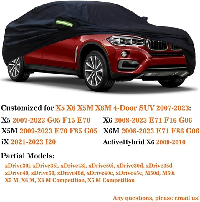 Car Cover Compatible with BMW X5 X5M X6 X6M, Custom Waterproof All Weather Car - Image 2