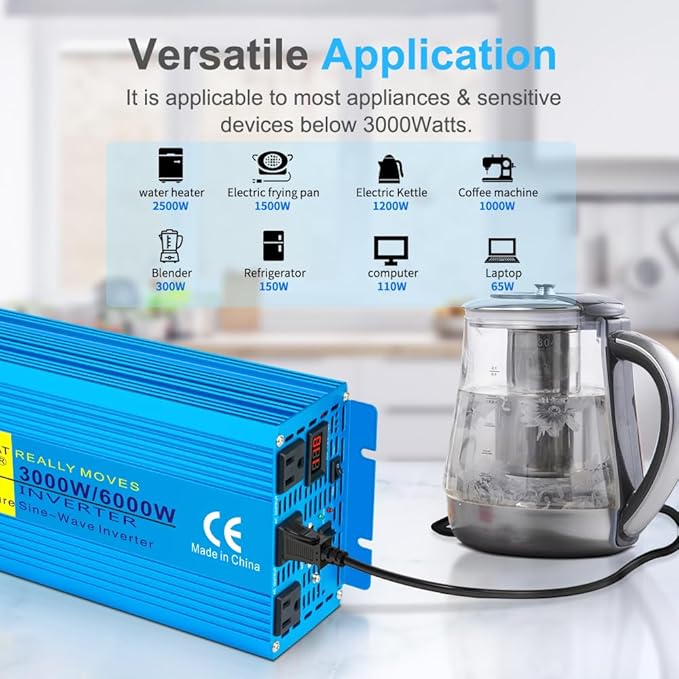 LVYUAN 3000 Watt Pure Sine Wave Inverter 12V to 110V 120V DC to AC - Image 5