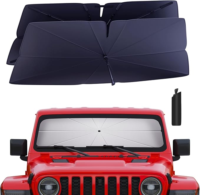 Windshield Sun Shade Umbrella: for Jeep Gladiator-2020-2025 -4-Layers Front by HIMUMOY