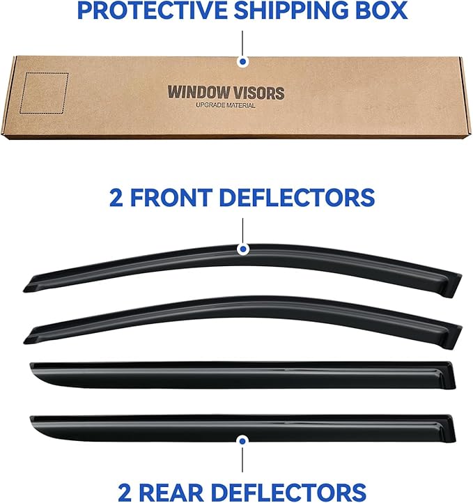 Window Visors Rain Guards for 2005 2006 2007 2008 2009 2010 Honda Odyssey - Image 5
