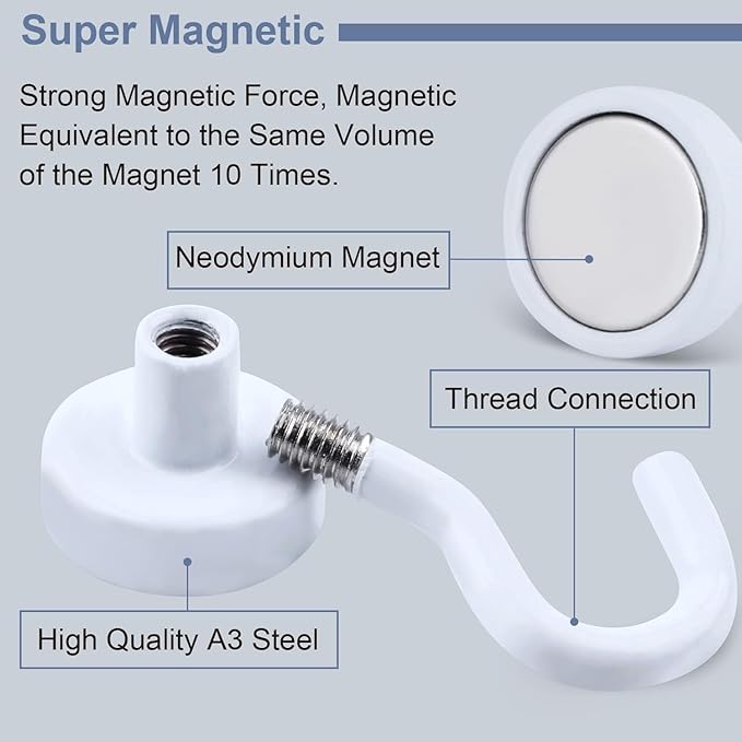 DIYMAG Magnetic Hooks for Refrigerator, Extra Strong Cruise Hook, Heavy Duty - Image 2