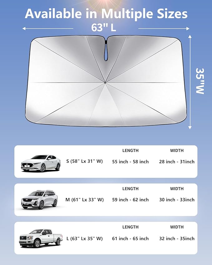 Car Windshield Sun Shade-Sun Ray Reflective Front Window Cover, Foldable Car - Image 4