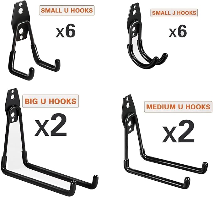Garage Hooks, 16 Pack Garage Hooks Heavy Duty, Utility Steel Garage Storage - Image 4
