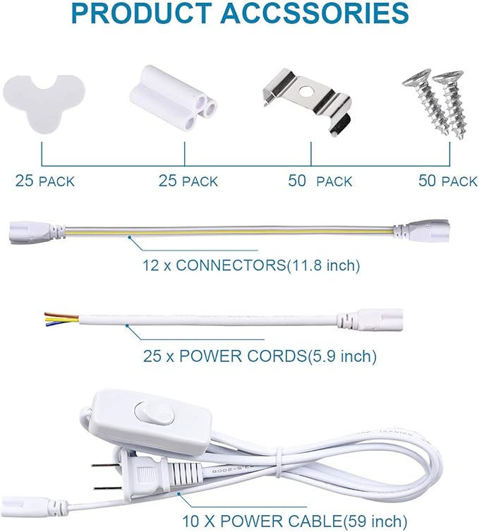 25 Pack, LED Shop Light, 4FT LED Light Fixtures, 60W 6500LM 6000K Cool White - Image 4