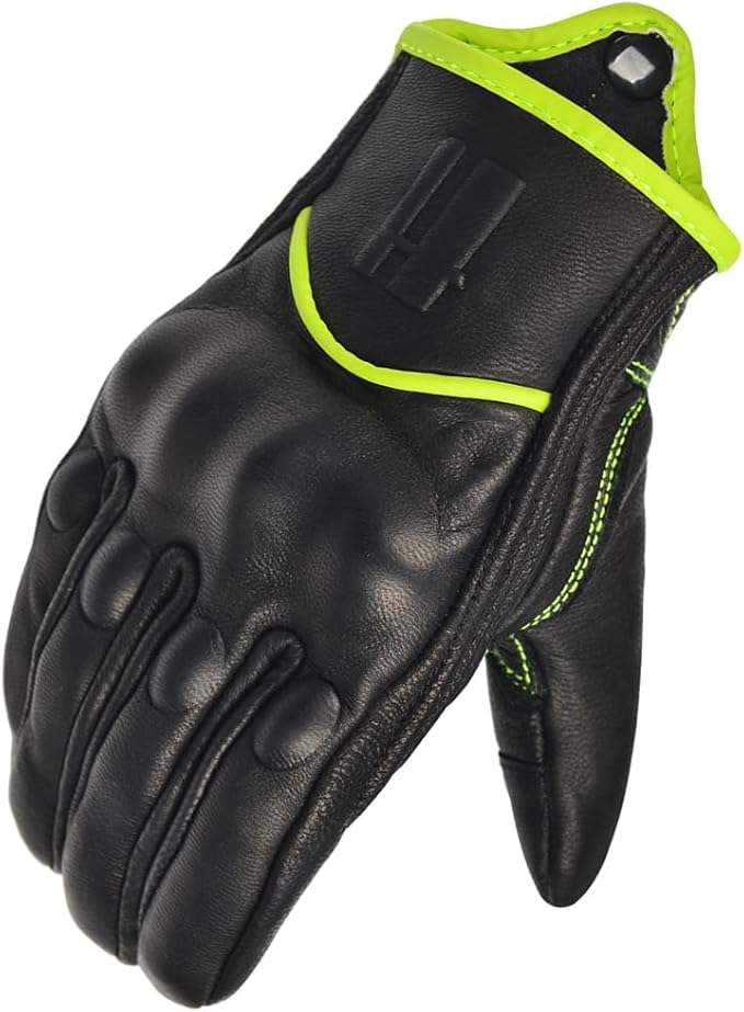 Harssidanzar Women's Motorcycle Gloves, Leather Motorcycle Gloves, Motorbike - Image 4