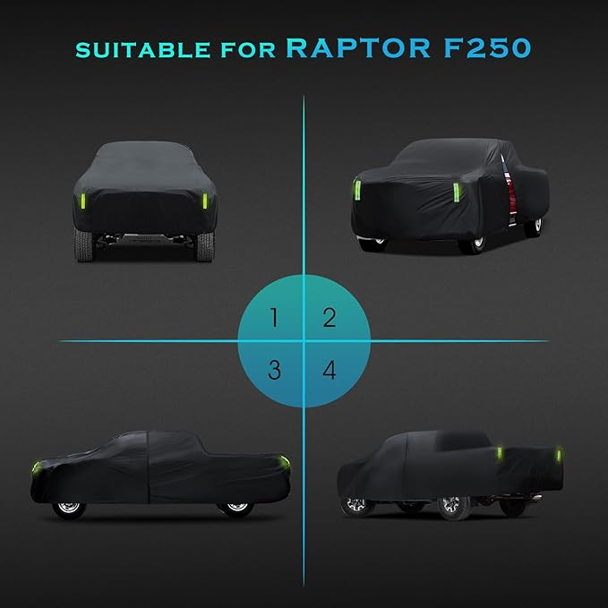 Car Cover Waterproof All Weather，Full Outdoor Pickup Truck Cover Rain UV - Image 8