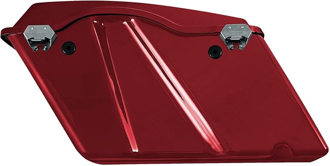 XFMT Motorcycle Red Hard Saddlebags Saddle Bags Trunk W/Lids & Chrome Latches - Image 4