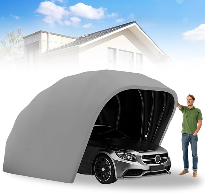 Heavy Duty Carport, Semi-Automatic Retractable Garage, Stainless Steel Folding by Unknown