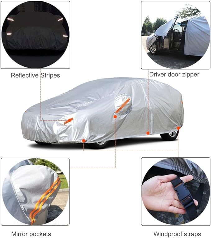 Kayme Hatchback Car Covers Waterproof All Weather, Sun Uv Rain Protection - Image 3