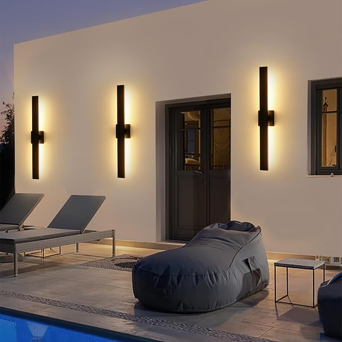 Black Modern LED Outdoor Wall Sconce 31.5" Long Outdoor Wall Lights Exterior - Image 4