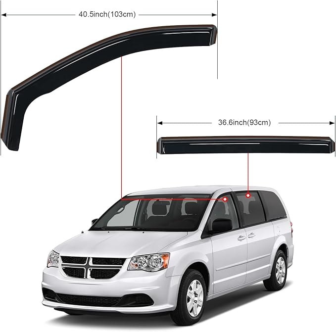 Nilight in Channel Rain Guards for Grand Caravan 2008-2023, Chrysler Town - Image 7