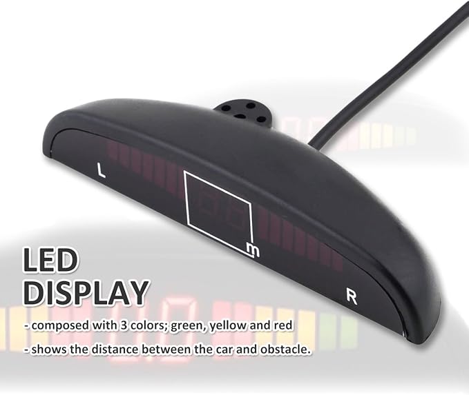 ZONETECh New 4 Parking Sensors LED Display Car Reverse Backup Radar System - Image 2